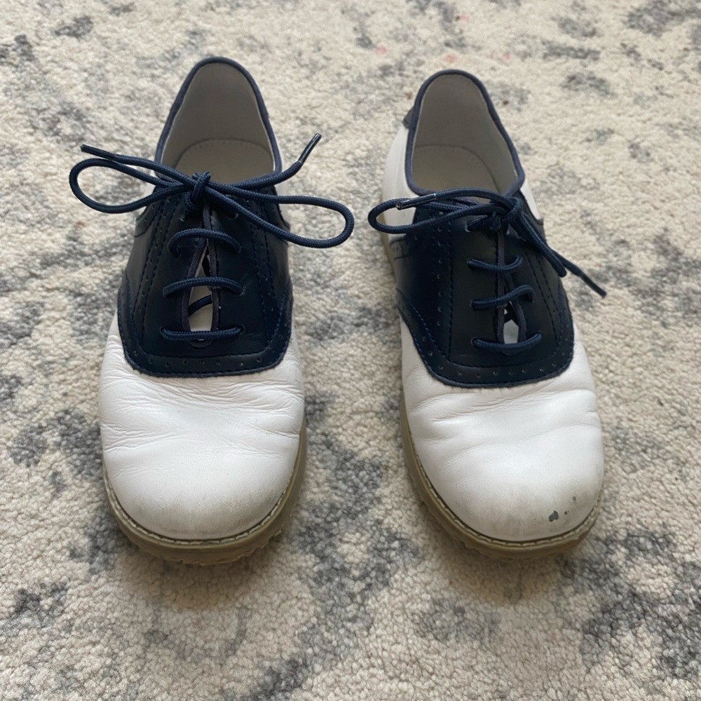 Lamour navy blue and white saddle oxfords size 1